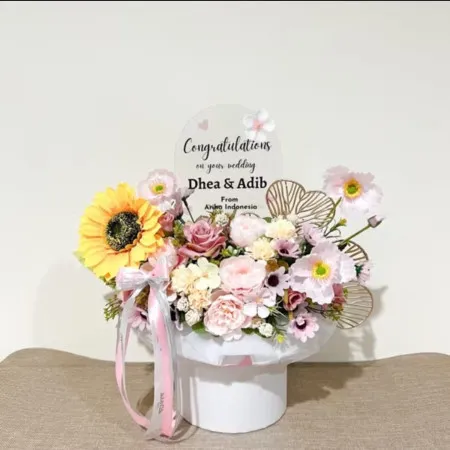 Bloom Box Akrilik Ucapan Wedding Cinambo